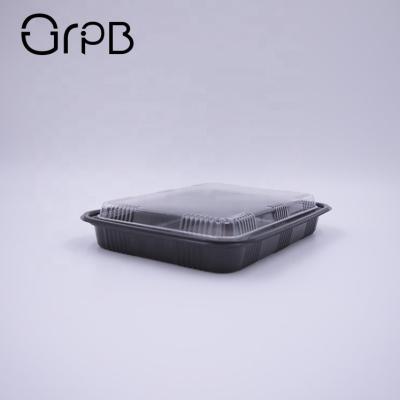 China HANDLE B PS Material Plastic Disposable Food Box Bento Tray Container Lunch Stocked for sale