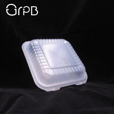 China Disposable PP Neutral Color Plastic Stocked Food Bento Box for sale