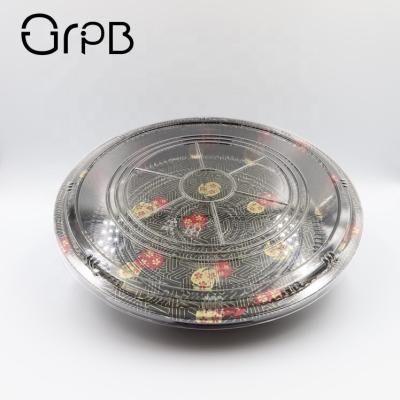 China Disposable Sushi Tray PS Food Sushi Dish Round Tray Packaging Boxes for sale