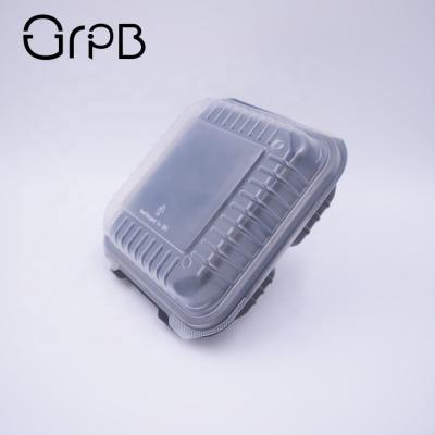 China Stored Hinged Lid 3 Compartment Bento Food Packaging Box Hot PP Plastic for sale