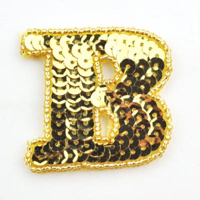 China Wholesale handmade letter B sequin patch applique for garment decoration WRAB-019 for sale