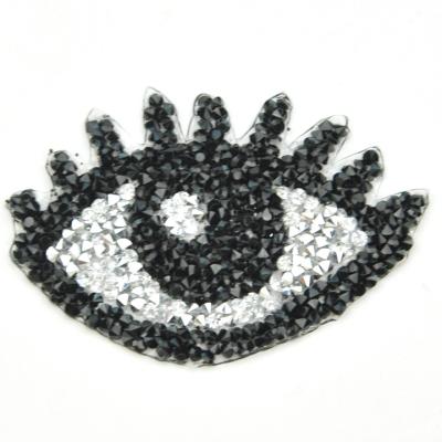 China hot saleBeaded 3D Hotfix Rhinestone Eye Patch Applique Patches for sale