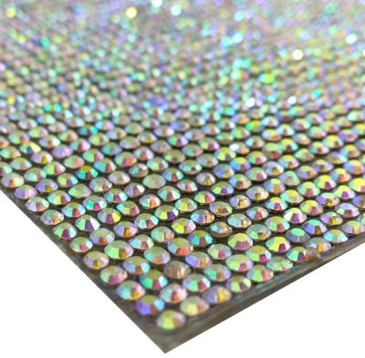 China Newest Hot AB Eco-friendly Wholesale Color Fix Rhinestone Mesh For Fabric WRT-018 for sale