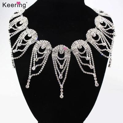 China Keering Decoration 1 Yard Rhinestone Tassel Trim With Diamond Crystal Chain Fringes For Crafts Wedding Party Sewing Decoration for sale