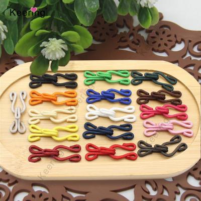 China Wholesale Multicolor Customized Cloth Covered Button Nickel Free Sew On Hooks And Eyes Fur Coat Bar Or Sweater Fastener for sale