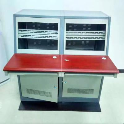 China SPCC Cold Rolled Steel+ SQ-001Latest Wooden Design Control Console Operation Console PC Shell Industrial Survey Equipment for sale