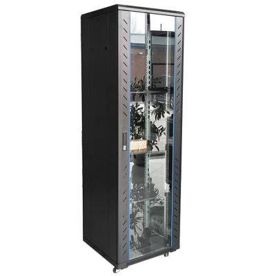 China SPCC 19 Inch Standard Network Cabinet 42U Server Rack Floor Standing Glass Door Ddf for sale