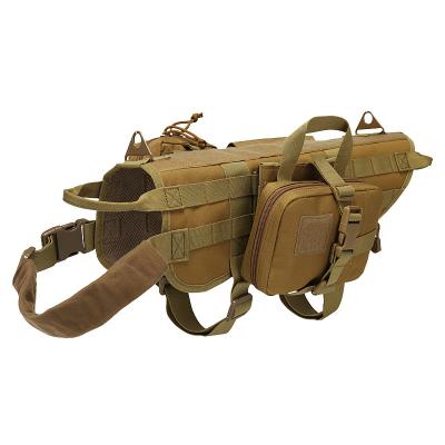 China Viable Tactical Dog Molle Vest Harness Training Dog Vest With Detachable Pouches for sale