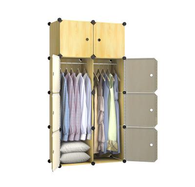 China Living Room Wardrobe Closets for Bedroom Portable Resin Wood Pattern Armoire Modular Cabinet Dresser Cubby Shelving Unit for Hanging Clothes for sale