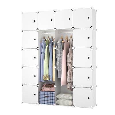 China Living Room Portable Closet Wardrobe 20 Cube Storage Organizer Plastic Clothing Cabinet for Bedroom Home for sale