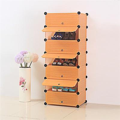 China Behind Doors/On Walls PP material free assembly modern plastic shoe rack shoe cabinet and shoe storage for sale