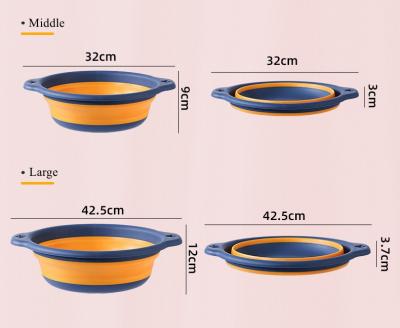 China Sustainable Multi Purpose Collapsible Wash Basin Portable Folding Catch Basin with Hanging Hole Save Storage Space Plastic Basin for sale