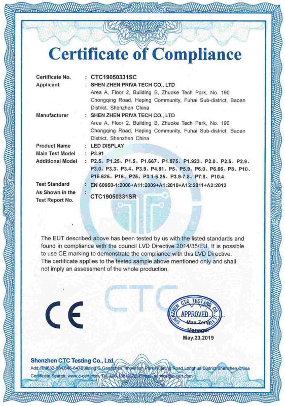 CE - Shenzhen Priva Tech Co., Ltd.