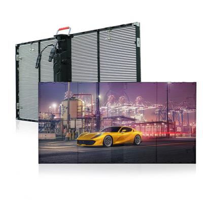 China Privaled Indoor High Quality Full Color Brightness P3.9_7.8 High Stability Transparency Led Glass Mesh Screen Transparent D LED Display for sale