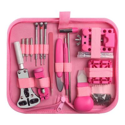 China New High End Durable Pink Tool Kit 151 PCS Screwdriver Spring Bar Watch Kit Tool Kit Watch Repair Set for sale