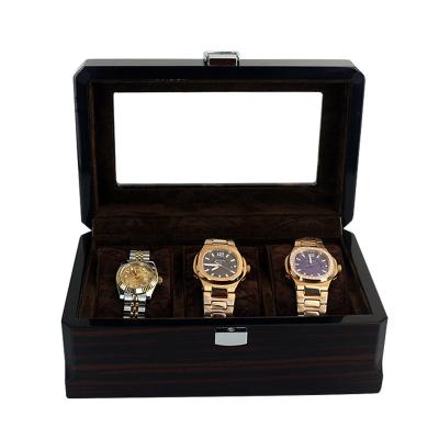 China Wholesale Fashionable High Quality Dark Brown 3 6 8 10 18 Slot Watch Storage Gift Box for sale