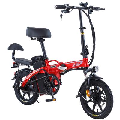 China Steel Electric Mobility Scooter Two Wheeled 14 Inch Folding Electric Bicycle Men And Women City With Seat Electric Cycle for sale