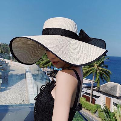 China Beach Fashion Women Wide Brim Straw Hat Sunscreen Summer Outdoor Straw Hat for sale