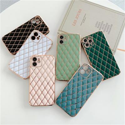 China Hot Sale Shockproof Rhombus Plating TPU Phone Case For iPhone 13 13PRO 13PRO MAX X XS S22ULTRA S22PLUS for sale