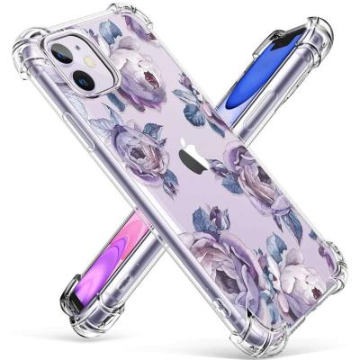 China Custom Amazon 3D soft clear flower tpu patter case OEM/ODM UV printing rmobile back cover for iphone 11 XS MAX Ip 11 for sale