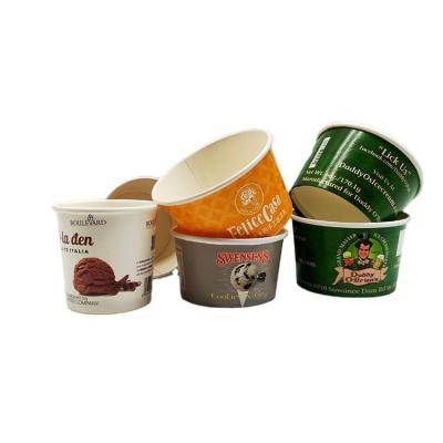 China Disposable High Quality PE Coated Logo Printed Paper Cups for Ice Cream for sale