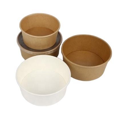 China 800ml Customized Disposable Disposable Paper Salad Bowl Fruit Round Salad Box Craft Paper Salad Bowl Instant Paper Cup for sale