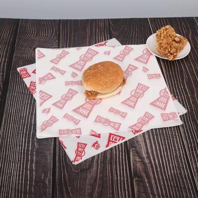 China Custom White Logo Greaseproof Paddle Wrapping Food Chicken Baking Wrapping Paper for sale