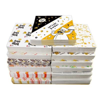 China Biodegradable Sandwich Greaseproof Custom Printing Wax Paper For Food Burger Greaseproof Grade Wrapping Paper for sale