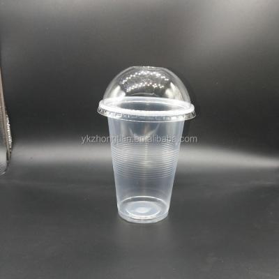 China Environmental Protection PET Dome Non-Refillable Disposable Lid For Cold Water Juice Beverage Cup for sale