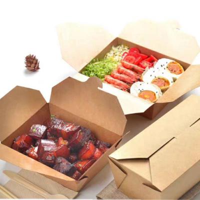 China Customized Disposable Chinese Food Container Paper Lunch Box Salad Corrugated Box 900ml for sale