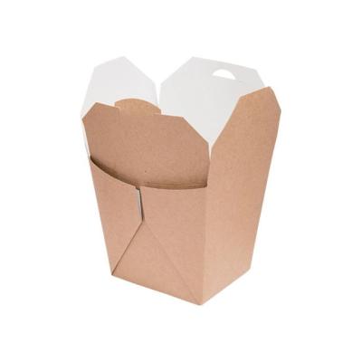 China Snack Bar Small Paper Packing Box Disposable Kraft Paper Food 16OZ Customized Paper Boxes Edible Grade for sale