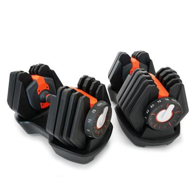 China New Universal Quick Release Adjustable Dumbbell 47.5LBS Automatic Smart Adjustable Dumbbell for sale