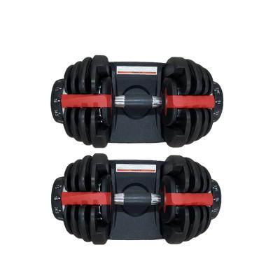 China 2021 New Design Steel Gym Fitness 24kg 40kg 50kg 52.5lb 90lb Indoor Adjustable Dumbbell Set for sale