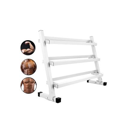 China Good Quality Steel Gym Exercise Equipment Dumbbell Weight Rack For Flat Weights And Dumbbell Rack 3 Row for sale