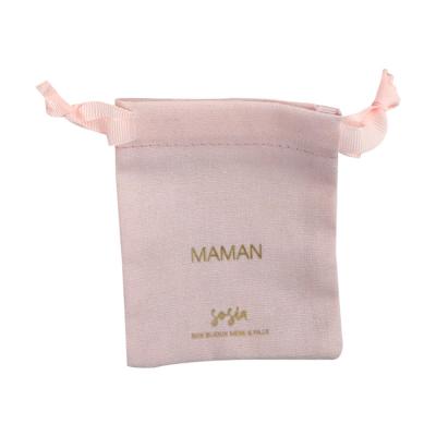 China Durable Wholesale Organic Customized Logo Size Cotton Canvas Drawstring Jewelry Pouch for sale