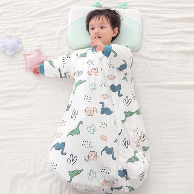 China Breathable Custom Design 100% Cotton Organic Baby Sleeping Bag Zip Up Sleep Suit Bag for sale