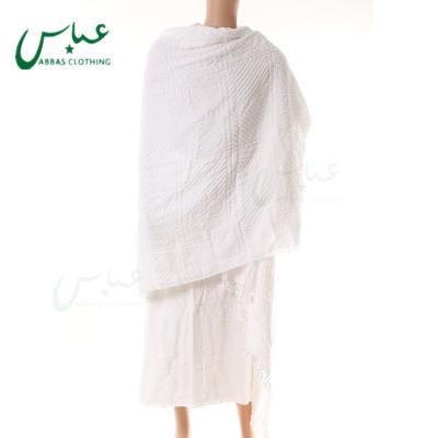 China 1000g/pair tablet 17 years factory experience 100% polyater ihram stock 2021 soft hajj towel for sale