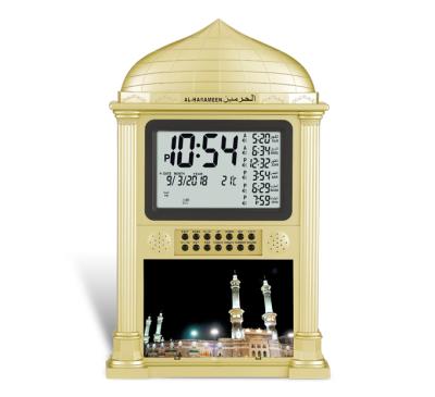 China Antique Accurate Azan Alarm Clock Digital 5 Style Reminder Wall Clock 4002 Islamic Azan Clock for sale