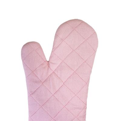 China Waffle Good Quality Wholesale Custom Printed Pink Pot Holder Set Heat Resistant Cotton Hand Pad Oven Mitts for sale