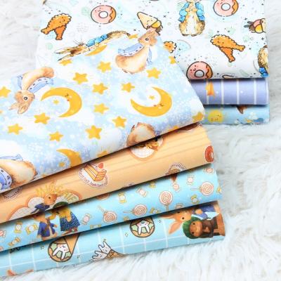 China Organic Factory Direct Wholesale Price Provide Customized Patterns And Dropshopping Digital Printing Cartoon Rabbit 100% Cotton Fabric for sale