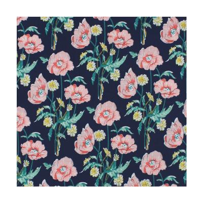 China 2021Beautiful 60S Imitation Tencel Cotton Fabric Breathable Floral Printed High Density 100% Dress Shirt Clothes DIY Patchwork Material for sale