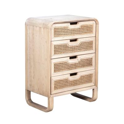 China New Chest 5 Drawers Rattan Living Room Storage Cabinet Antique Style Furniture Drawer for sale