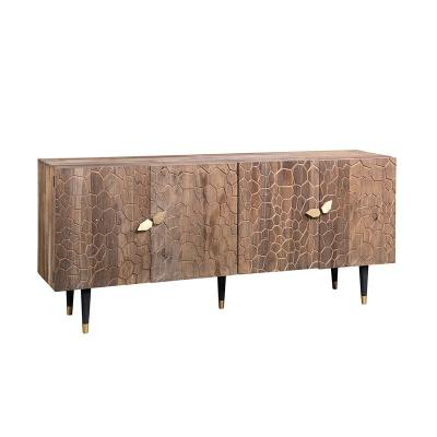 China Factory Wholesale Price Single Handle Door Flower Elm Sideboard Cabinet Design Storage Antique Rustic Repurposed Home Sideboard for sale