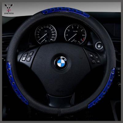 China Hot Selling PVC Leather Steering Wheel Cover With Reflector for sale