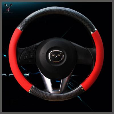 China Hot Selling PVC Carbon Fiber Car Wheel Cover Steering Leather for sale