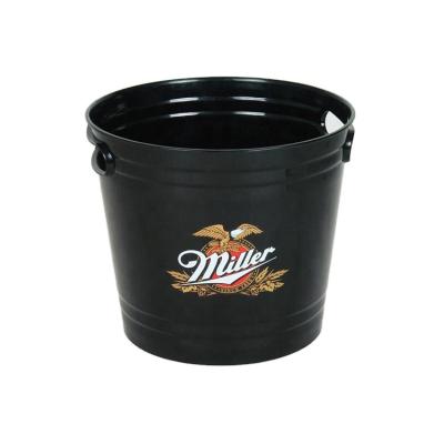 China Custom Logo Print Wholesale Round Shape pp Beer Plastic Ice Bucket for sale