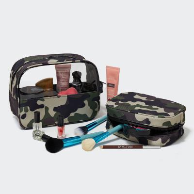 China Eco - Friendly Travel Polyester Camouflage PVC Set Custom Makeup Cosmetic Bag for sale