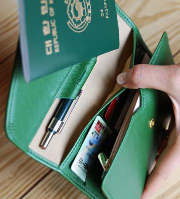 China Fashionable Hot Sales Slim Card Bags PU Leather Travel Passport Wallet Clutch Bag Customized Logo Passport Bag for sale