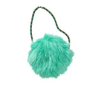 China Other Wholesale Fashion Faux Fur Pom-pom Purses and Handbags Like Coin Purse Holder Cute Plush Wallet for sale