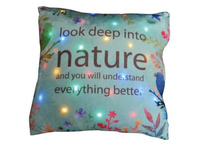 China Viable Custom Digital Print Luxury Pillow With LED Cushion Covers Case Home Decor Decorative Square Tile Accent Pillow for sale